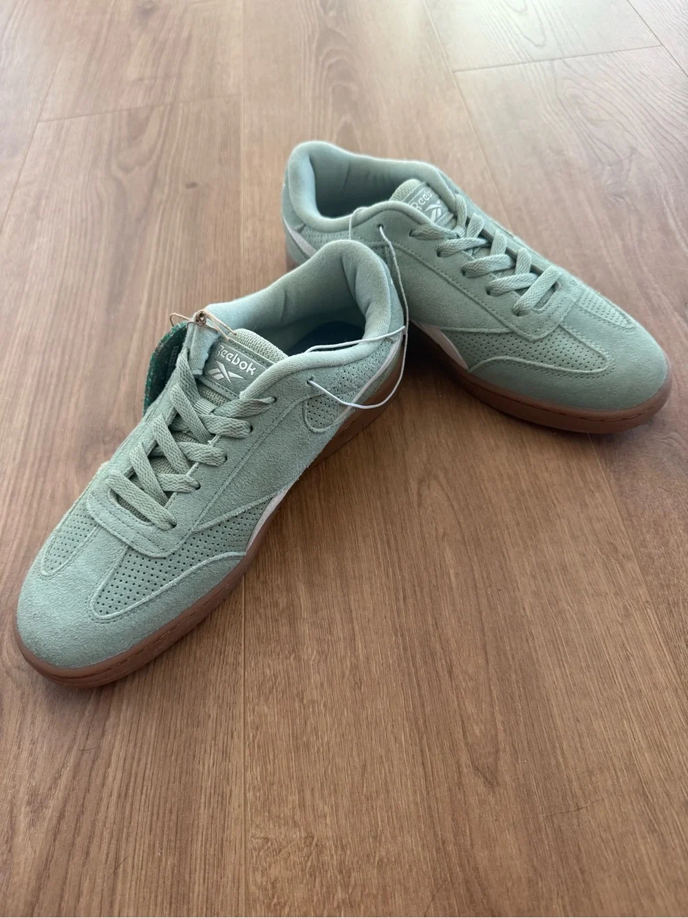 Reebok Suede Sneakers - Sage Green with Brown Gum Sole